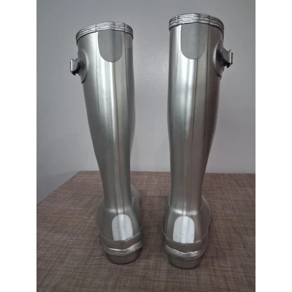 Hunter Original Kids Metal Silver Metallic Rain Boots JFT6000RMT US 4B/5G EU 36